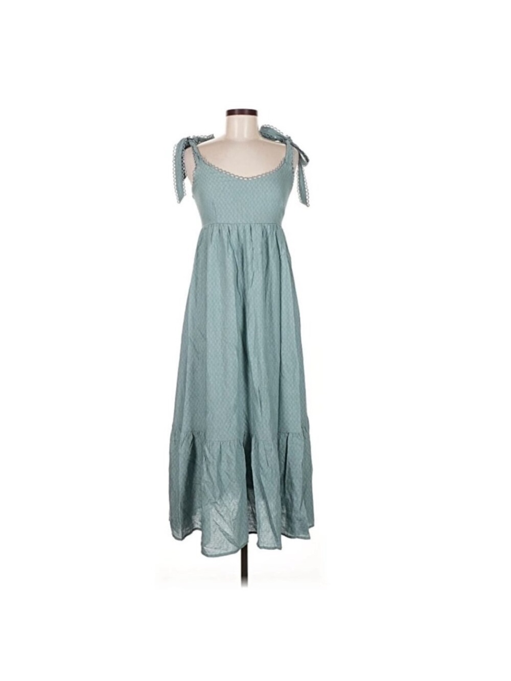 Tie-Shoulder Maxi Dress in Light Teal